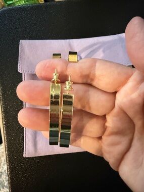 💟 Melinda Maria 💟 Atlas 3” Gold Hoop Earrings